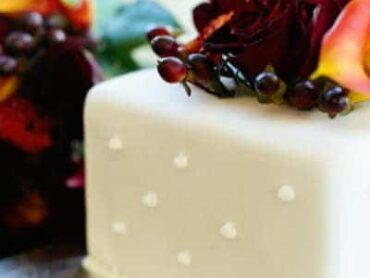 wedding cake with floral topping
